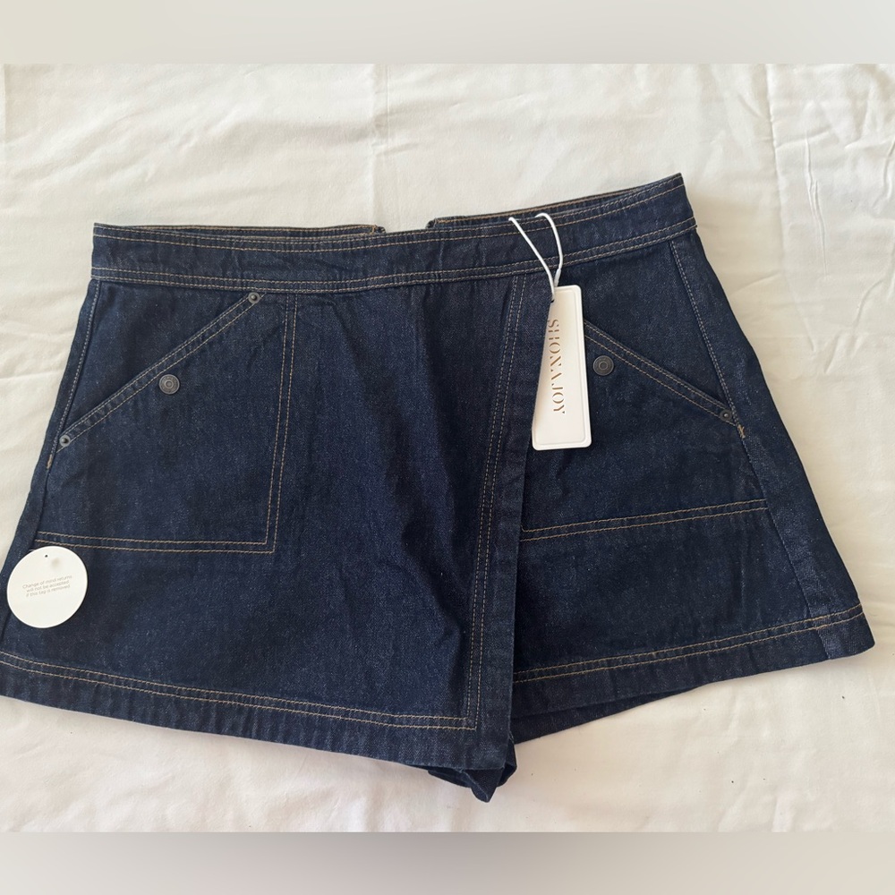 Shona Joy Denim Women's Shorts Wrap Detail Skort